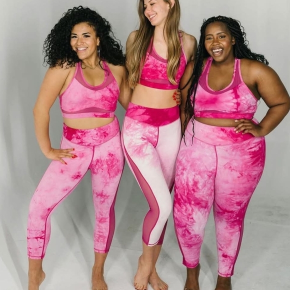 Zyia Active Tie Dye Fuchsia Hendrix Mesh Light n Tight Bra L - Picture 9 of 15